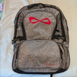 Nfinity Silver backpack with Red logo